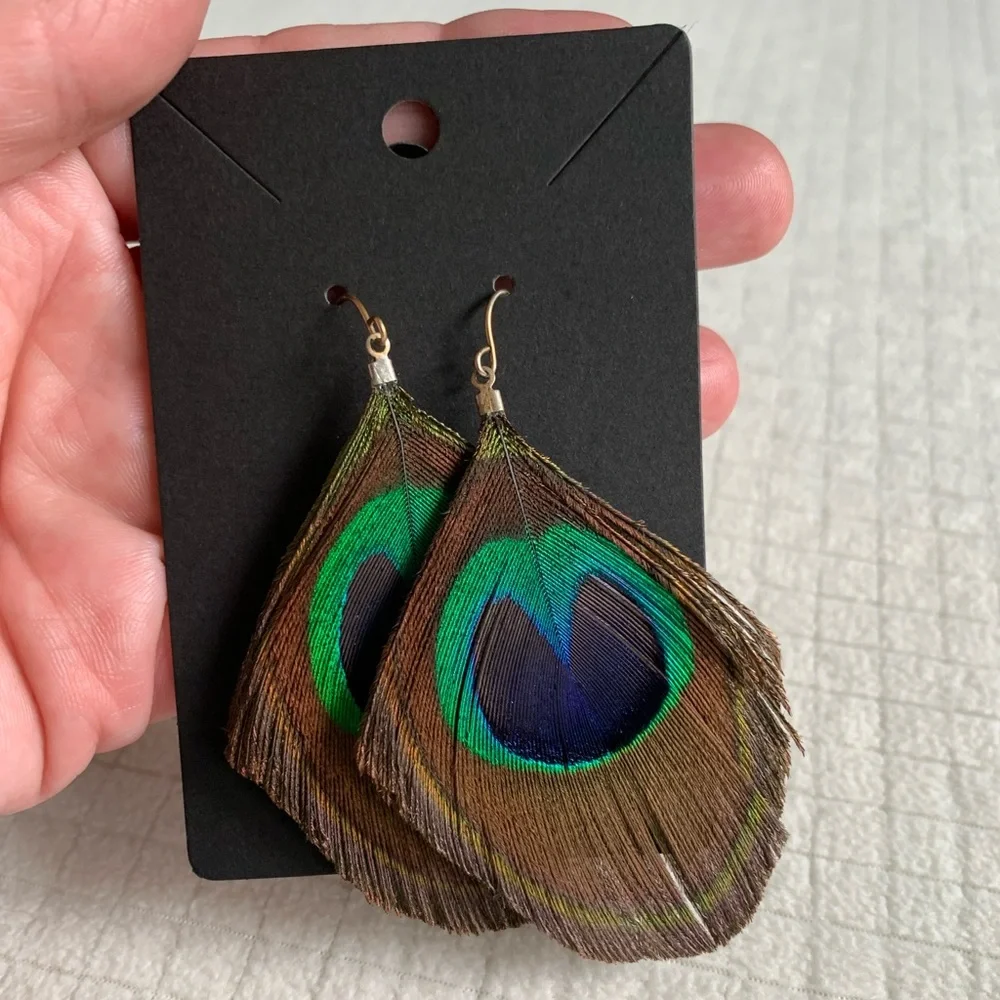 NWOT peacock earrings - Picture 6 of 6